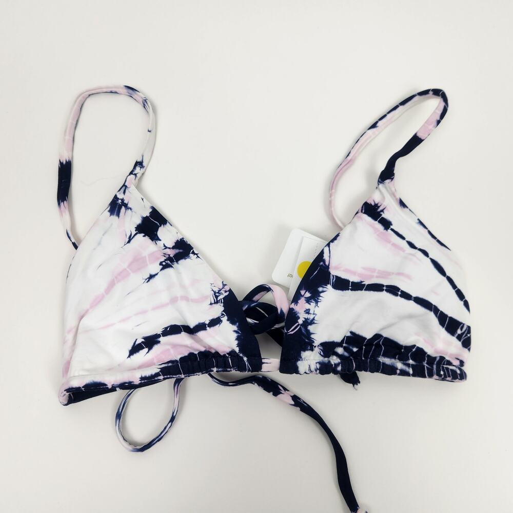 L*Space Brittany Triangle Bikini Top in Tie Dye Blue Size Small NWT